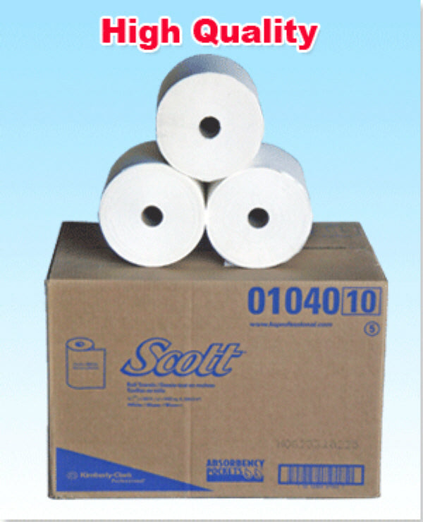 R/T Scott 01040-10 Roll Towel One-Ply White 12 Rolls/Case
