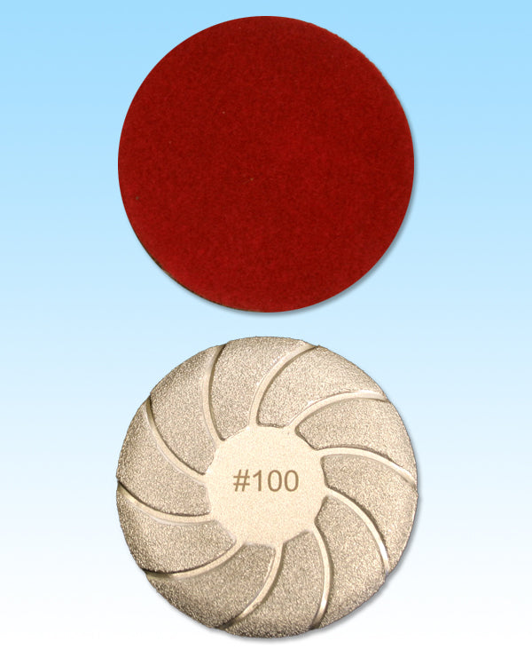 Diamond Brazed Metal Pad 100 GRIT 4" EA
