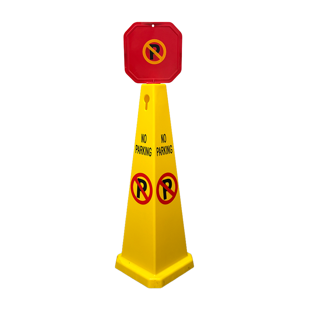 No Parking 4-Sided Floor Sign Cone 3'