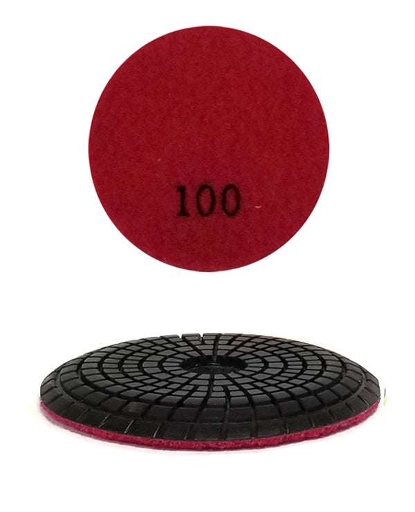 4" Convex Wet Diamond Pad #100