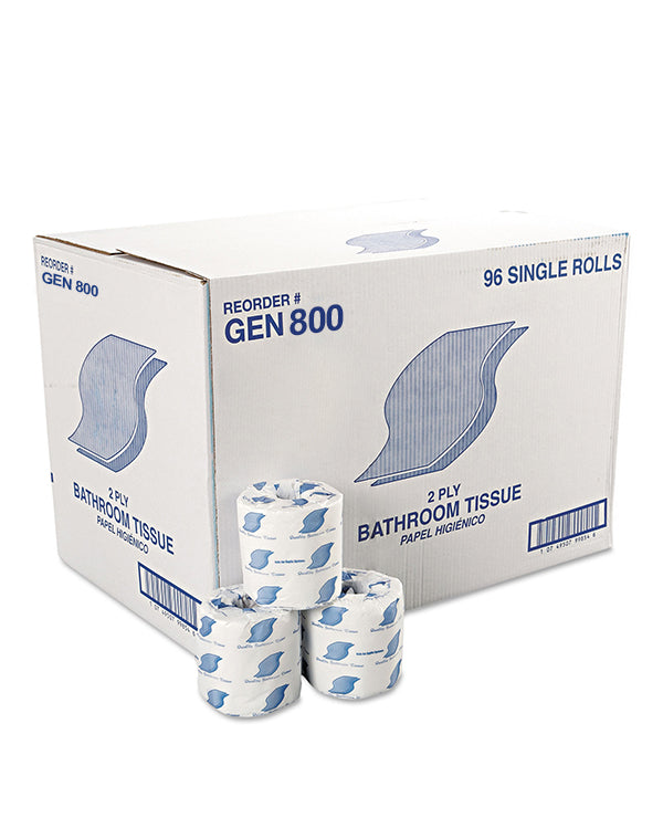 T/T Gen 800 Two-Ply Bathroom Roll tissue 96Roll/Case