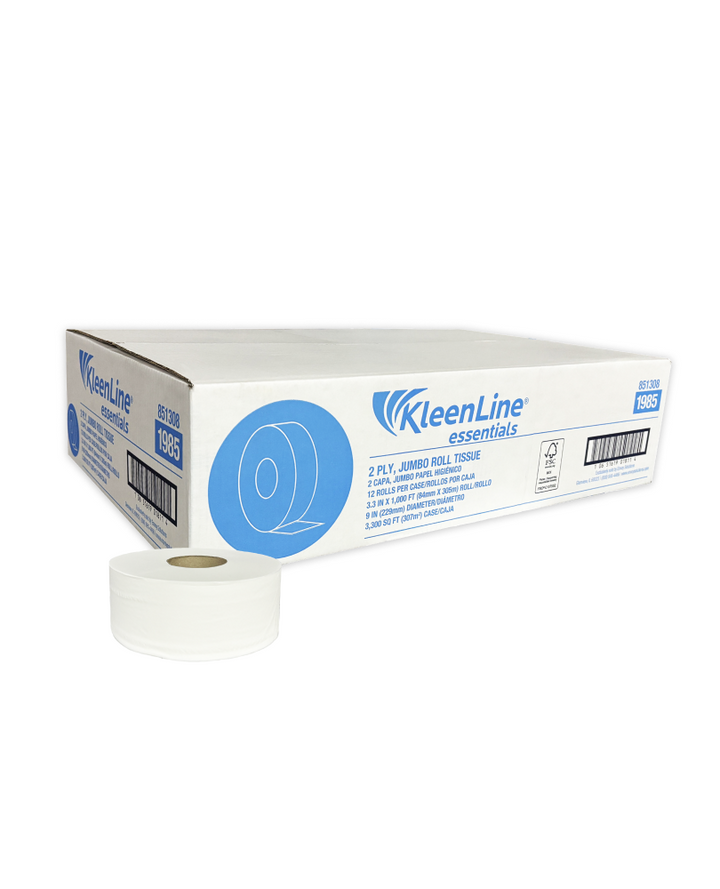KleenLine J/T 1985 2-ply Jumbo Roll Tissue 1000ft 12/case