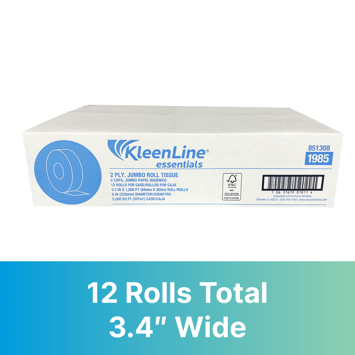 KleenLine J/T 1985 2-ply Jumbo Roll Tissue 1000ft 12/case