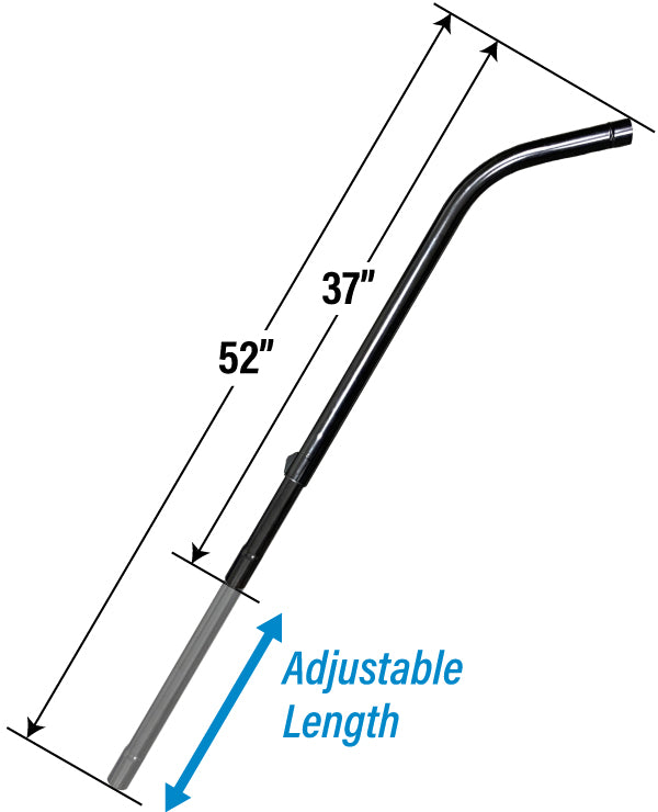 Aluminum Telescope J-Wand 37" Black for Sidewinder with Nylon Bristle