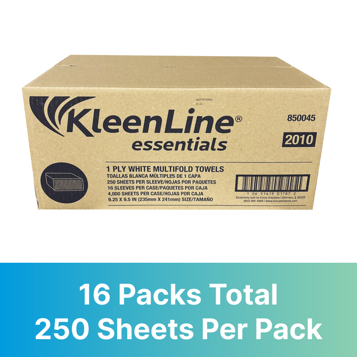 KleenLine M/F 2010 1-Ply White Multifold Towel 16/case