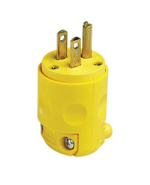 3-Wire Plug 15 Amp, 125 Volt, NEMA 5-15P, 2-Pole Yellow (515PV-YL)