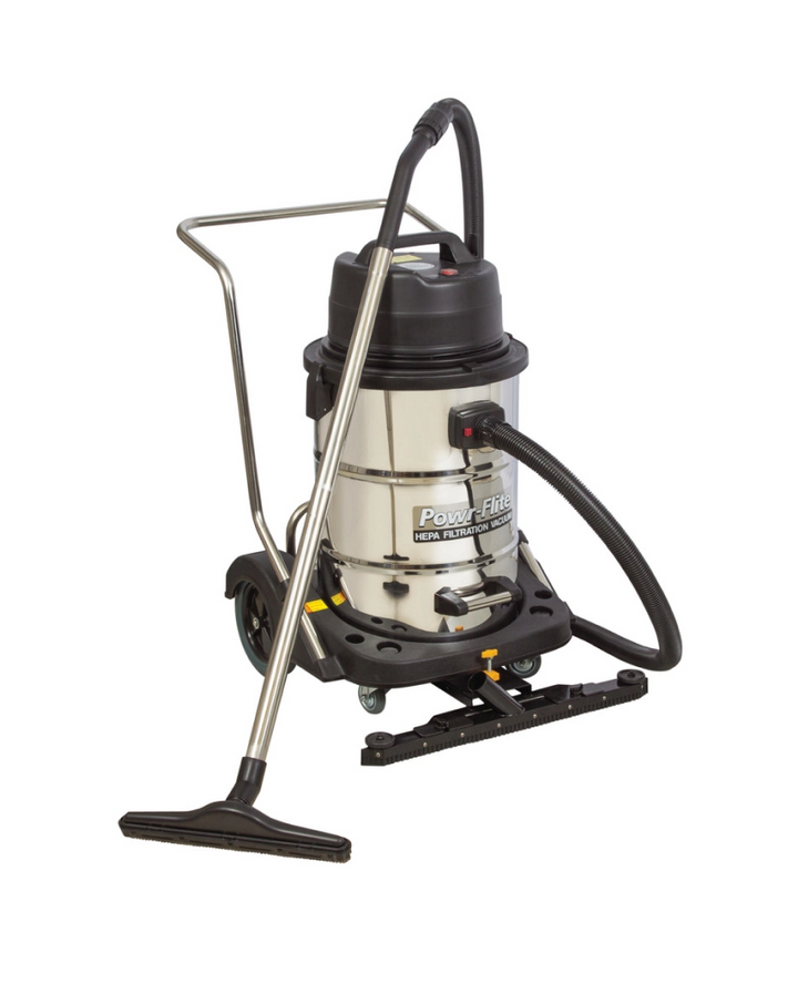 Powr Flite S/S 20-Gallon Wet/Dry Vacuum PF55-Optional Front Squeegee