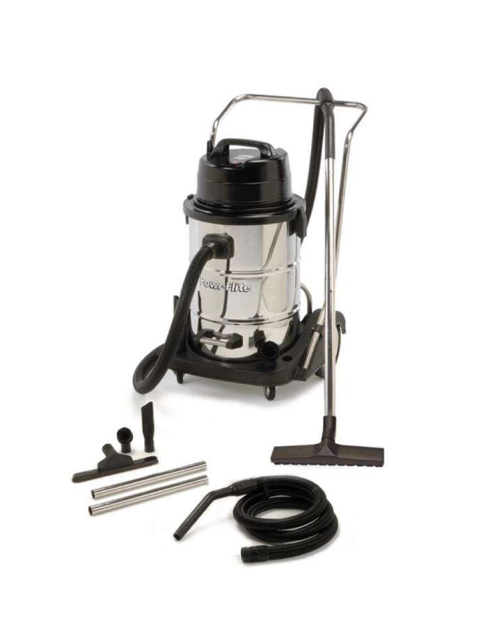 Powr Flite S/S 20-Gallon Wet/Dry Vacuum PF55-Optional Front Squeegee