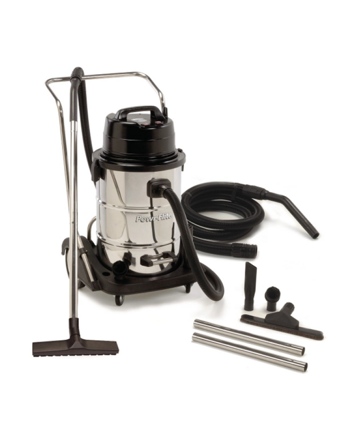 Powr Flite S/S 20-Gallon Dual Motor Wet/Dry Vacuum PF57-Optional Front Squeegee