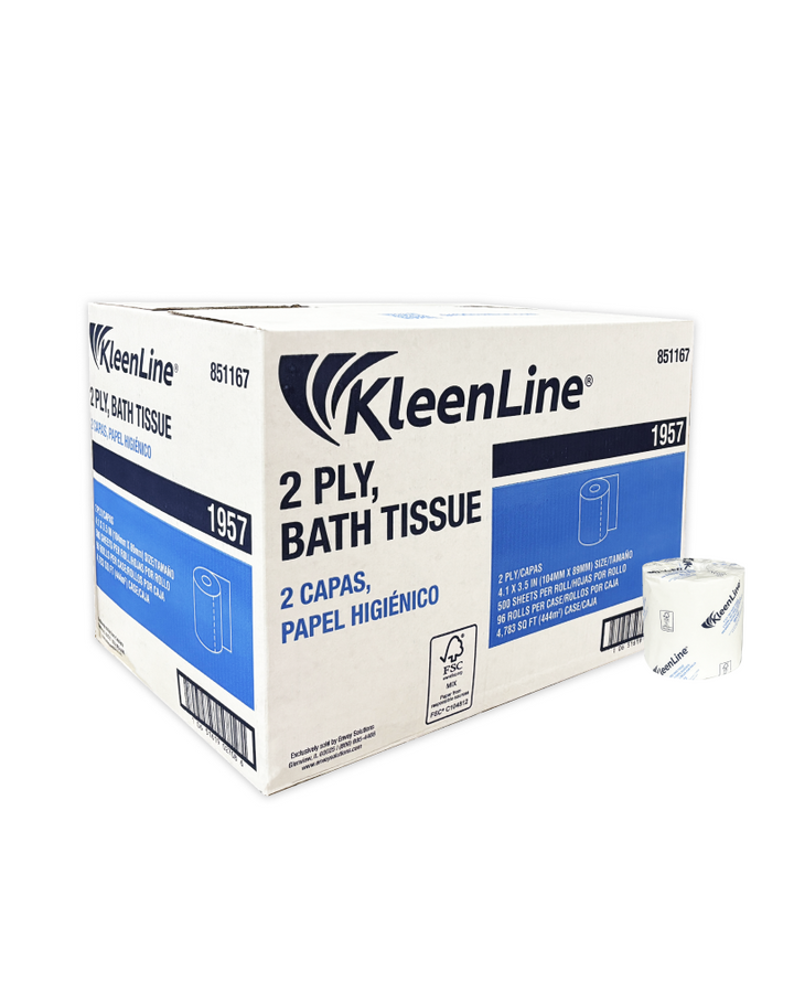 T/T KleenLine 1957 2-Ply Bath Tissue 96 Rolls/Case