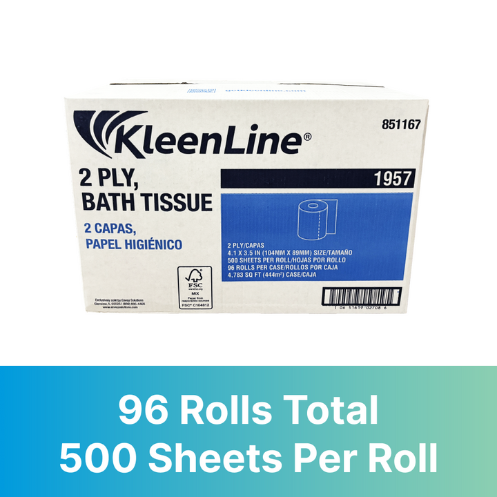T/T KleenLine 1957 2-Ply Bath Tissue 96 Rolls/Case