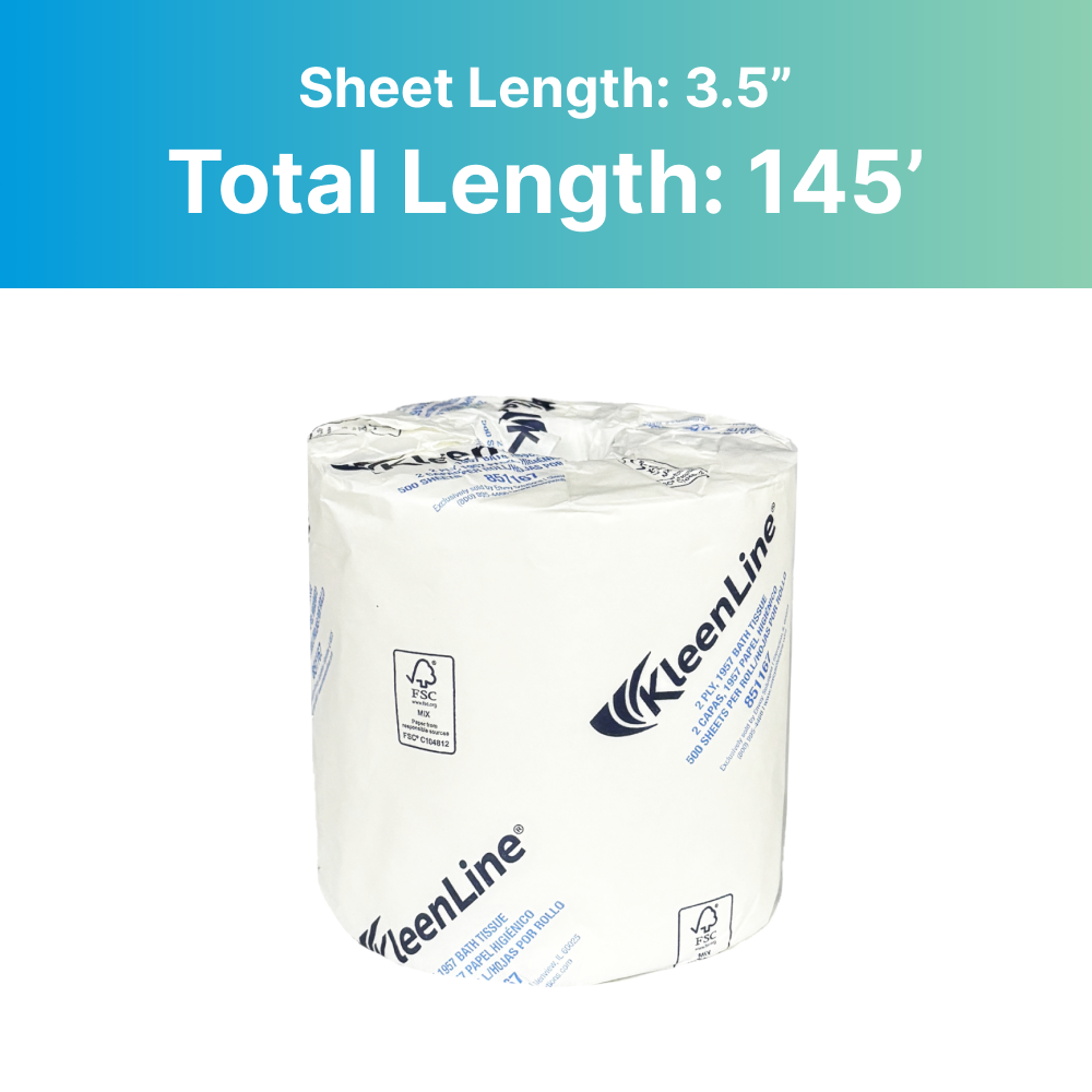T/T KleenLine 1957 2-Ply Bath Tissue 96 Rolls/Case