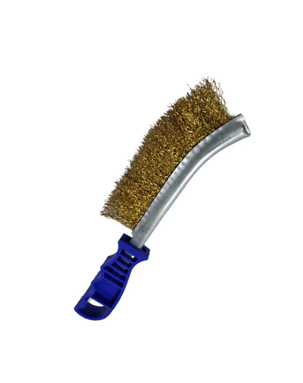 Wire Scratch Brass Knife Handle