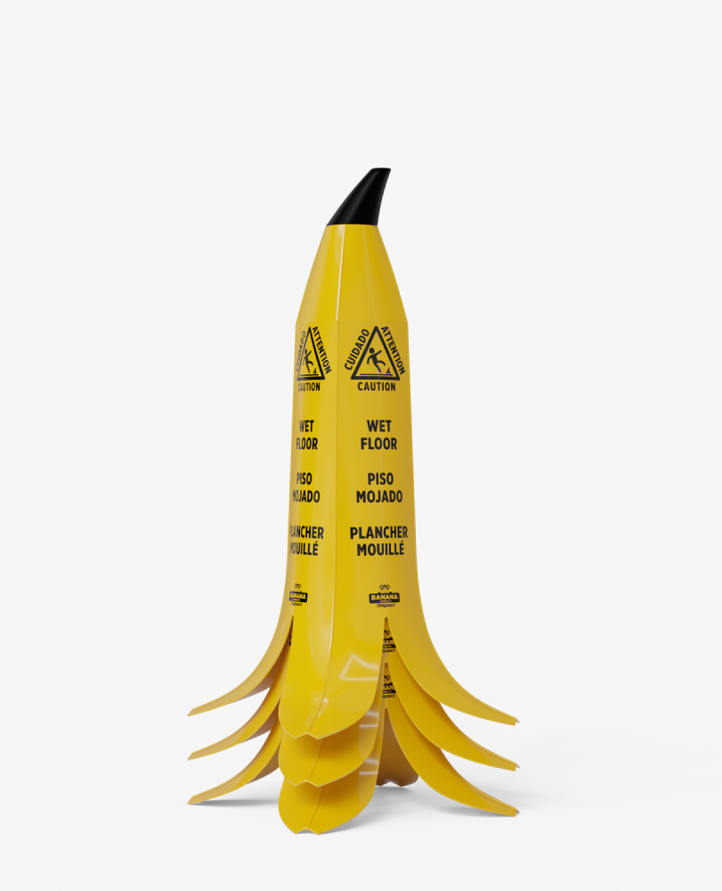 2' Banana Wet Floor Cone Sign