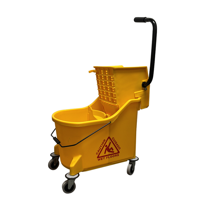 35QT / 33L Mop Bucket Yellow w/ Sidepress Wringer