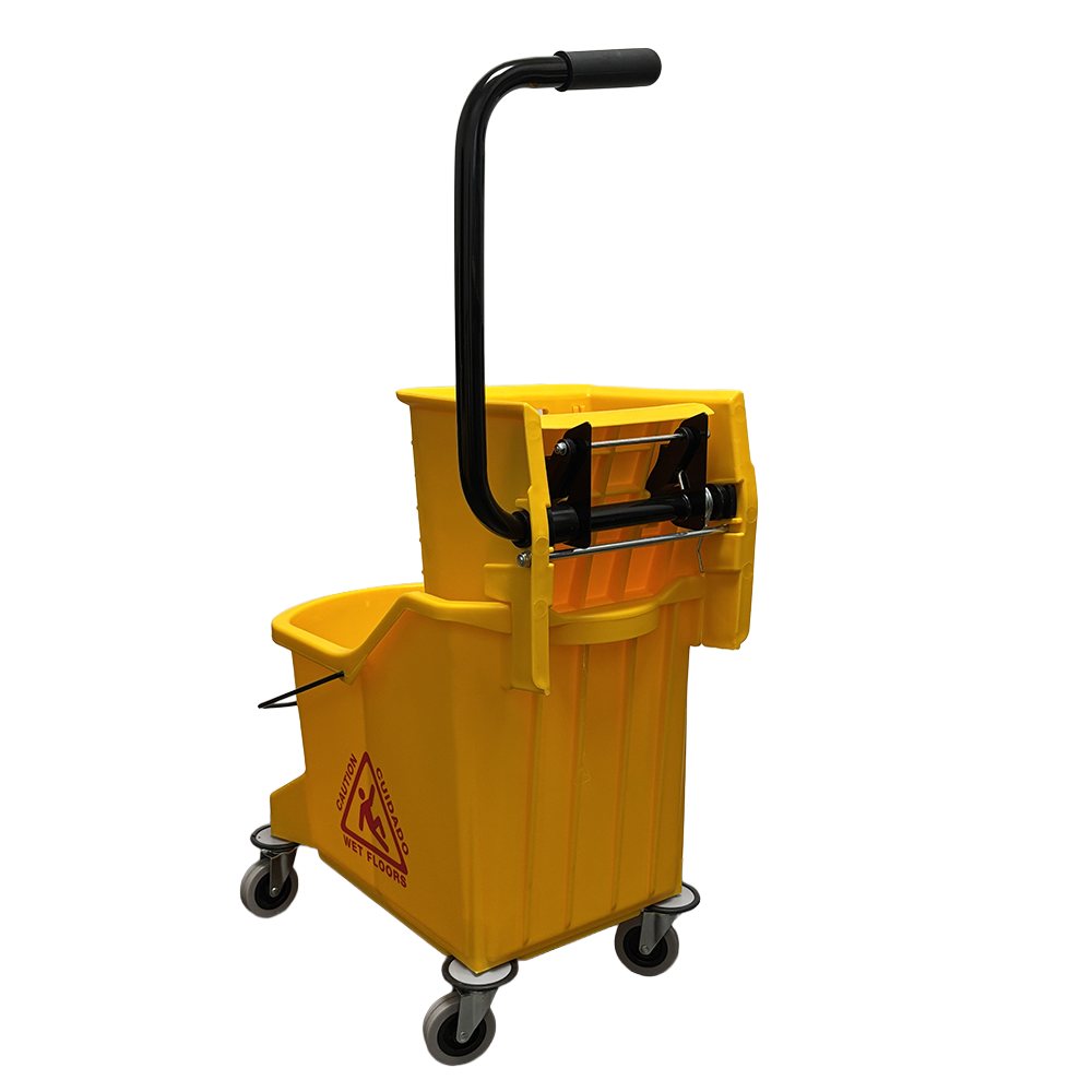 35QT / 33L Mop Bucket Yellow w/ Sidepress Wringer