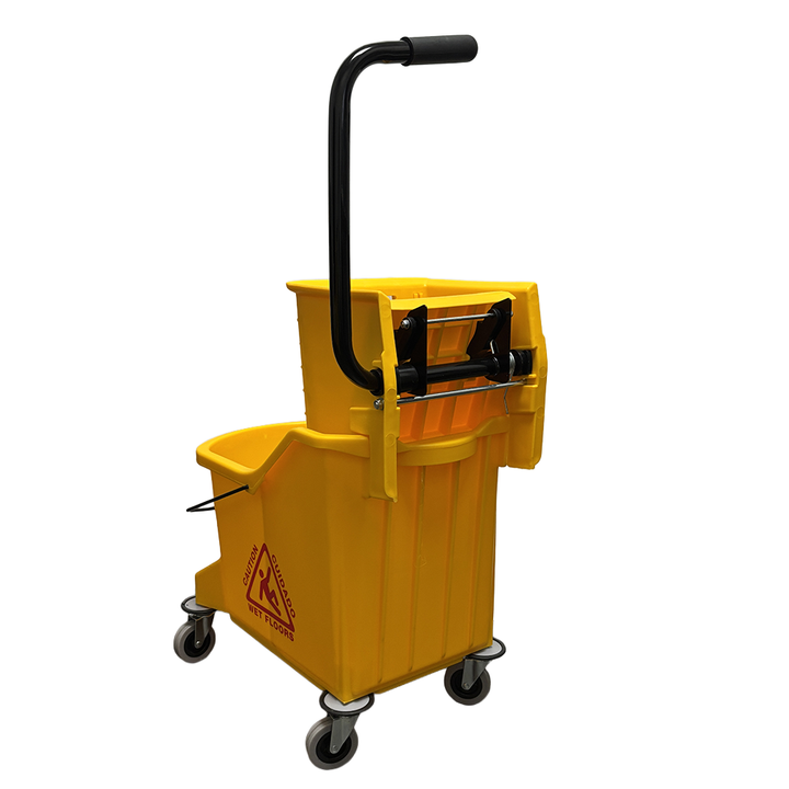 35QT / 33L Mop Bucket Yellow w/ Sidepress Wringer