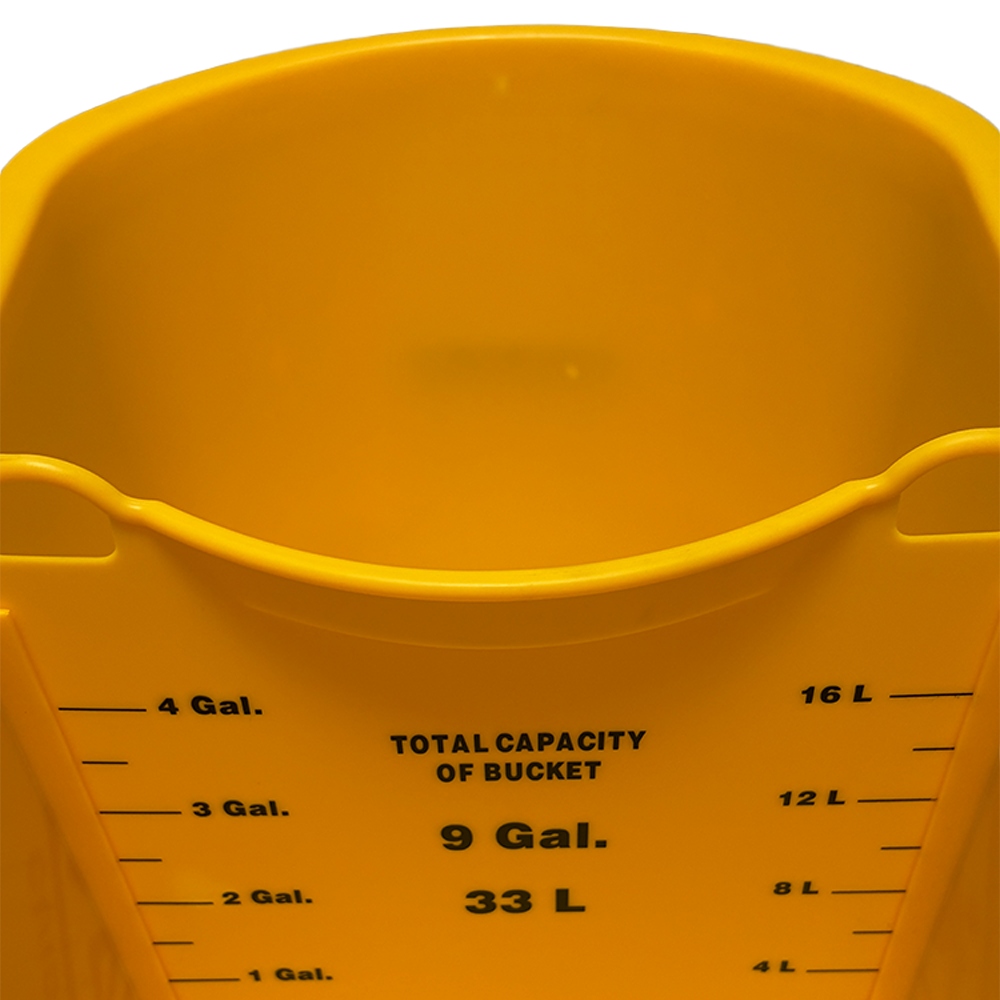 35QT / 33L Mop Bucket Yellow w/ Sidepress Wringer
