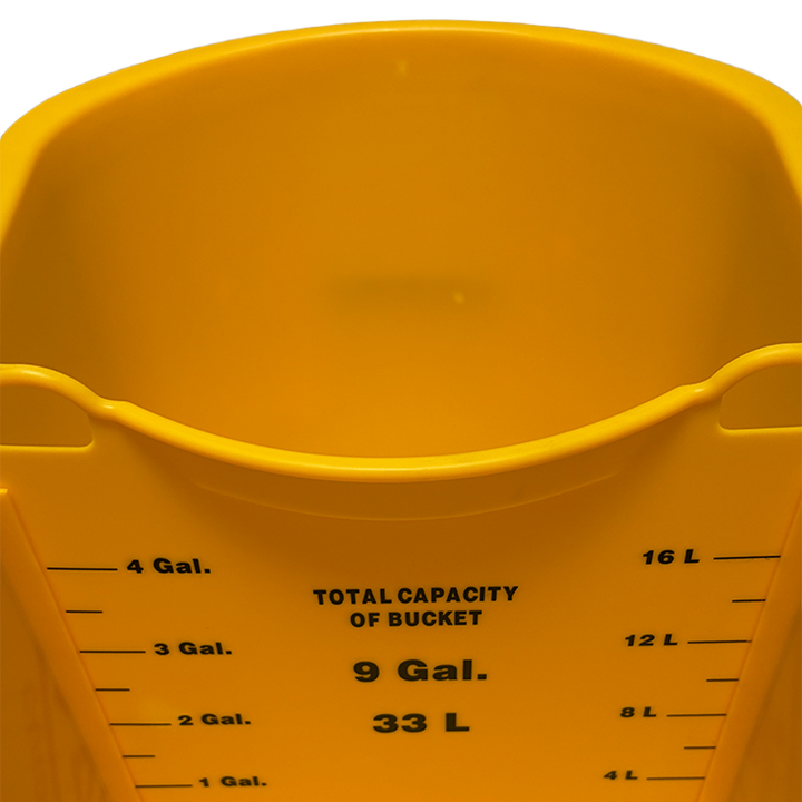 35QT / 33L Mop Bucket Yellow w/ Sidepress Wringer