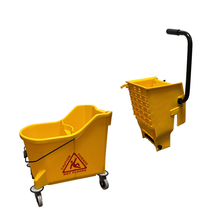 35QT / 33L Mop Bucket Yellow w/ Sidepress Wringer