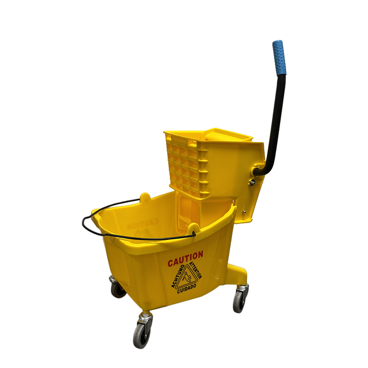 34QT / 32L Mop Bucket Yellow w/ Side Press Wringer