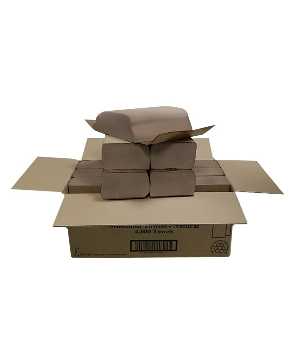 M/F Novex J6200 Multifold Hand Towels Natural 16Pks/Case, 250Pcs per Pk