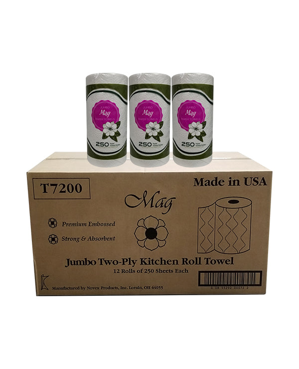K/T Magnolia T7200 Jumbo 2-Ply Kitchen Roll Towel 12 Rolls/Case, 250 Sheets per Roll